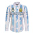 Argentina Football Long Sleeve Button Shirt AFA Champions 2022 Sporty Style - Wonder Print Shop