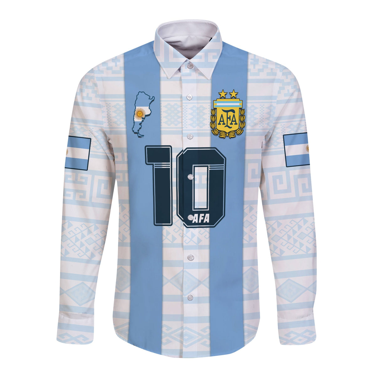 (Custom Text And Number) Argentina Football 2022 Long Sleeve Button Shirt Vamos La Albiceleste - Wonder Print Shop