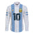 (Custom Text And Number) Argentina Football 2022 Long Sleeve Button Shirt Vamos La Albiceleste - Wonder Print Shop