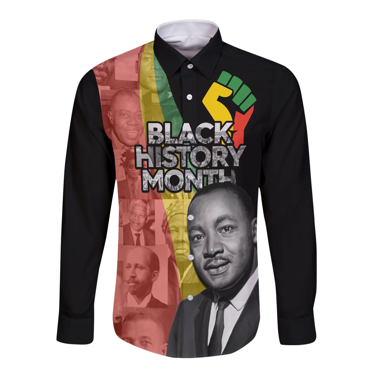 Civil Rights Leaders Long Sleeve Button Shirt African American Black History Month - Wonder Print Shop