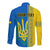 (Custom Personalised) Ukraine Unity Day Long Sleeve Button Shirt Folk Ukrainian Coat Of Arms - Wonder Print Shop