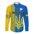 Ukraine Unity Day Long Sleeve Button Shirt Folk Ukrainian Coat Of Arms - Wonder Print Shop