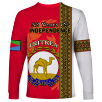 Eritrea Long Sleeve Shirt African Pattern Happy Independence Day Version White - Wonder Print Shop