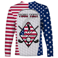 (Custom Personalised) American Flag Golf Long Sleeve Shirt Gofl Lovers Trust Your Swing - Wonder Print Shop