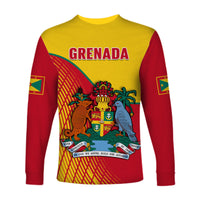 Grenada Long Sleeve Shirt Coat Of Arms Happy 49th Independence Day - Wonder Print Shop