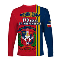 Dominican Republic Long Sleeve Shirt Happy 179 Years Of Independence - Wonder Print Shop