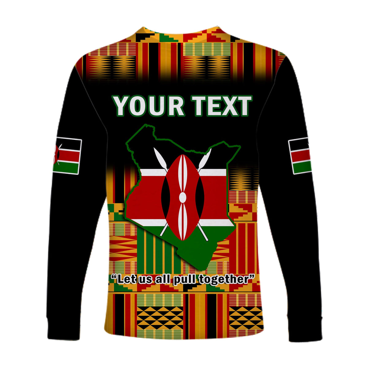 (Custom Personalised) Kenya Long Sleeve Shirt Happy Jamhuri Day Kenyan Pattern - Wonder Print Shop