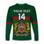 (Custom Text And Number) Morocco Football Long Sleeve Shirt World Cup 2022 Green Moroccan Pattern - Wonder Print Shop