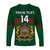 custom-text-and-number-morocco-football-long-sleeve-shirt-world-cup-2022-green-moroccan-pattern