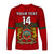 (Custom Text And Number) Morocco Football Long Sleeve Shirt World Cup 2022 Red Moroccan Pattern - Wonder Print Shop