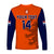 (Custom Text And Number) Netherlands Cricket Long Sleeve Shirt ODI Simple Orange Style - Wonder Print Shop