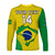(Custom Text And Number) Brazil Football Long Sleeve Shirt Brasil Map Come On Canarinho Sporty Style - Wonder Print Shop