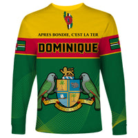 Dominica Long Sleeve Shirt Dominican Coat Of Arms With Map - Wonder Print Shop