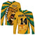 (Custom Text and Number) Jamaica Athletics Long Sleeve Shirt Jamaican Flag Mix Lion Sporty Style - Wonder Print Shop