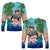 Custom Personalised Polynesian Turtle Coconut Tree And Orchids Long Sleeve Shirt - Wonder Print Shop