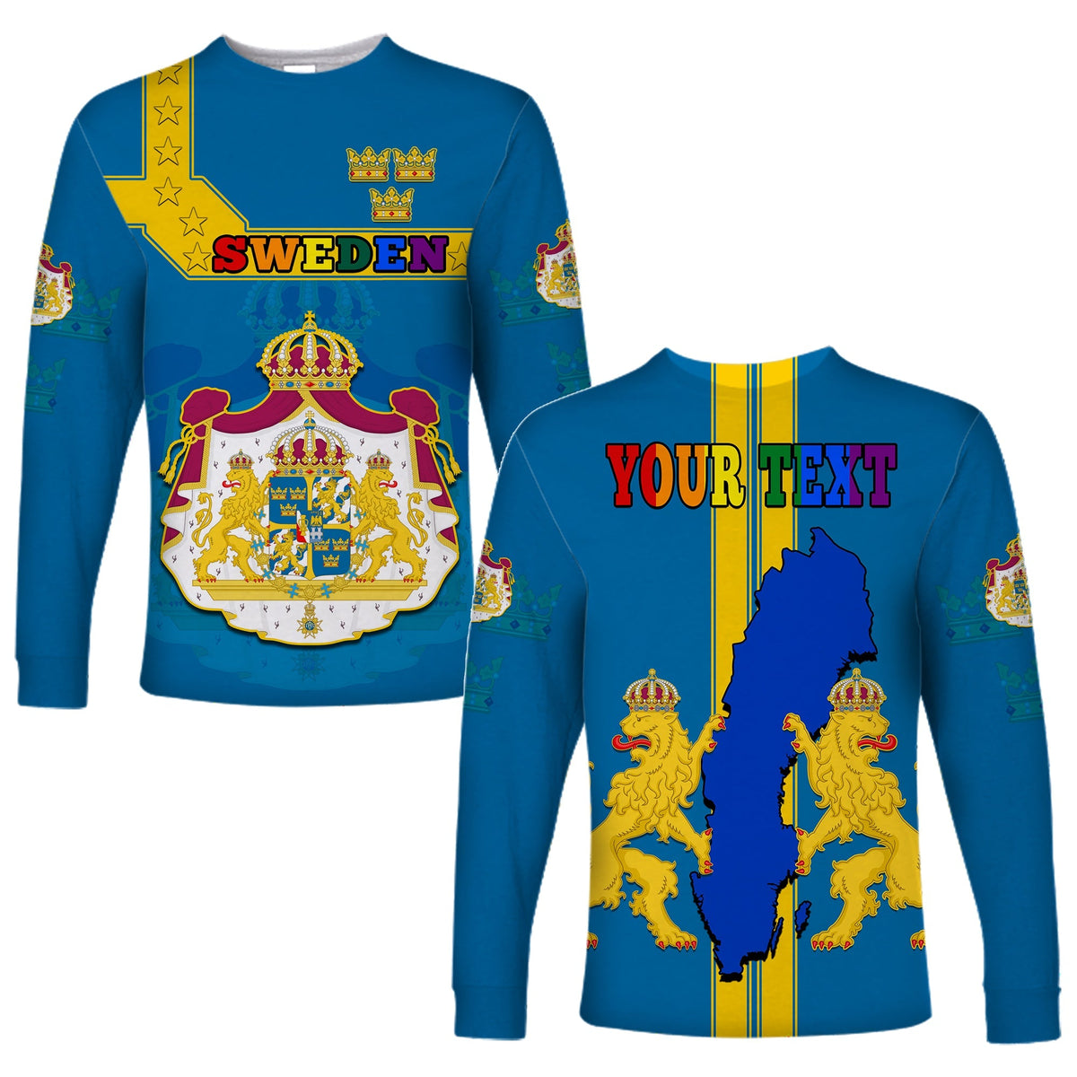 (Custom Personalised) Sweden LGBT Day Long Sleeve Shirt - Be Proud Of Who You Are - Wonder Print Shop