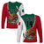 (Custom Text and Number) Mexico Long Sleeve Shirt Mexican Aztec Pattern - Wonder Print Shop