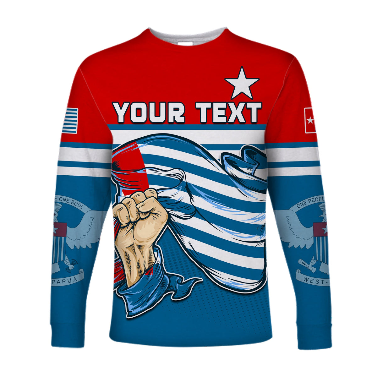 (Custom Personalised) Free West Papua Long Sleeve Shirt One People One Soul Strong West Papuan LT13 - Wonder Print Shop