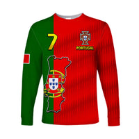 (Custom Text and Number) Portugal Football 2022 Long Sleeve Shirt Style Flag Portuguese Champions LT13 - Wonder Print Shop