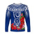 Custom Personalised Guam Chamorro Long Sleeve Shirt Guaman Latte Stone Tropical Flowers Blue Version - Wonder Print Shop