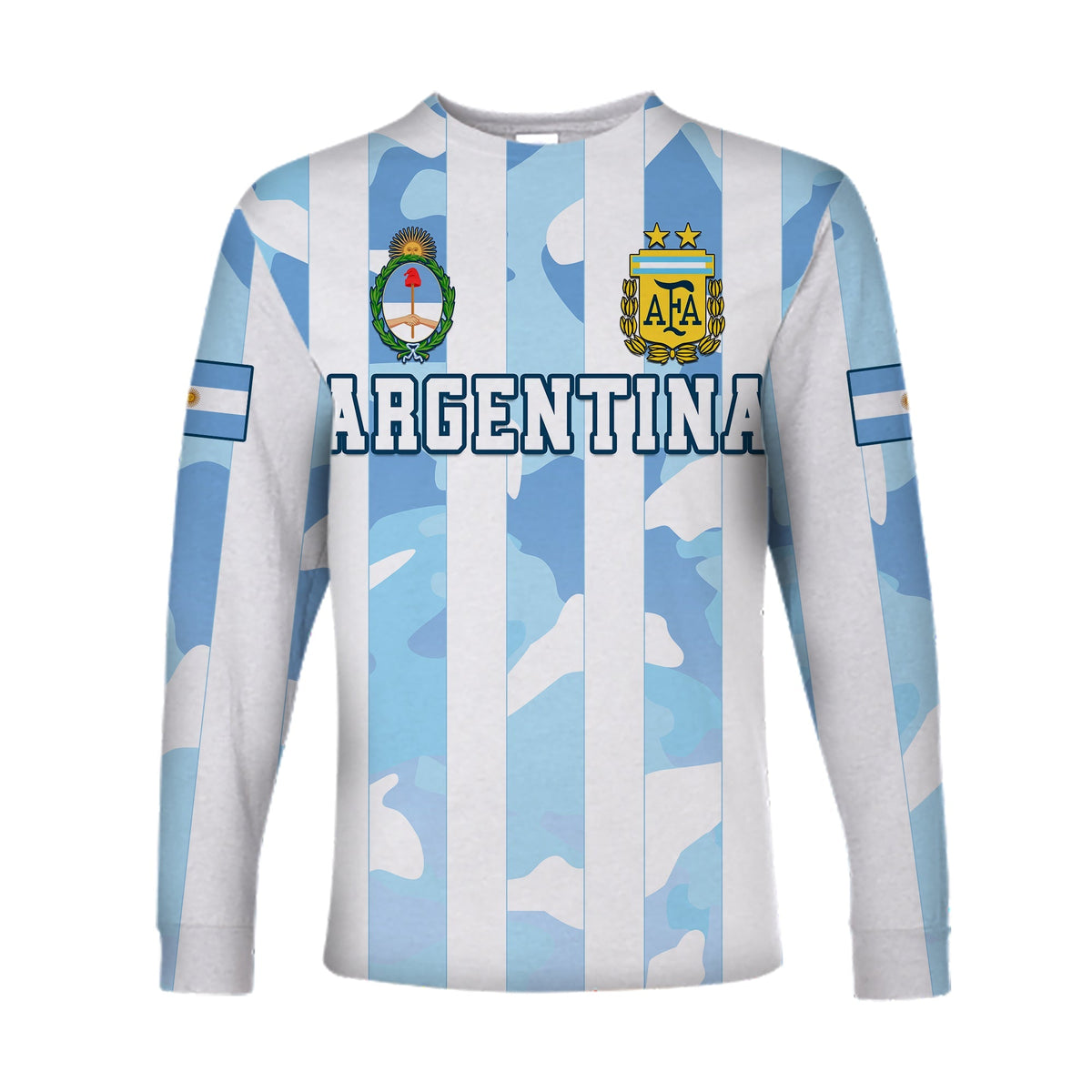 Argentina Football Long Sleeve Shirt AFA Champions 2022 Sporty Style - Wonder Print Shop