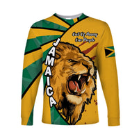 Jamaica Athletics Long Sleeve Shirt Jamaican Flag Mix Lion Sporty Style - Wonder Print Shop