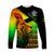 Jamaica Lion Long Sleeve Shirt Jamaican Pattern Version Reggae Colors LT13 - Wonder Print Shop