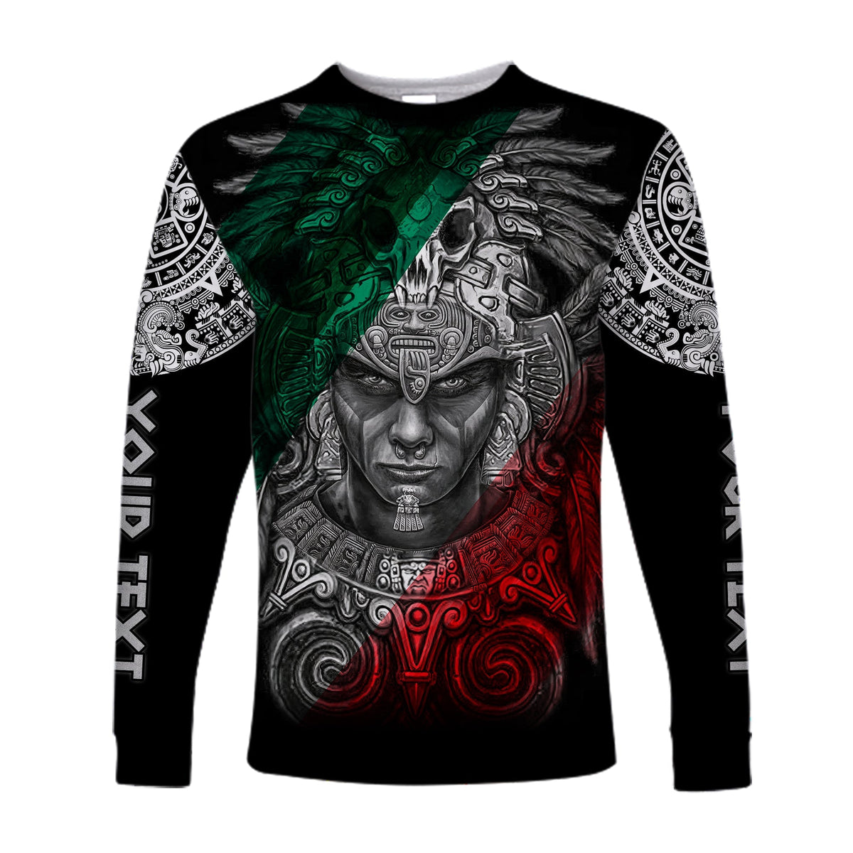 Custom Personalised Mexico Long Sleeve Shirt Warrior Eagle Aztec LT13 - Wonder Print Shop