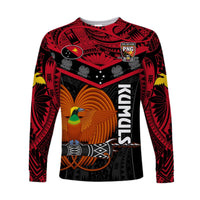 Papua New Guinea Rugby Long Sleeve Shirt PNG Kumuls Bird Of Paradise Black - Wonder Print Shop