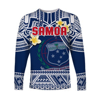 Samoa Long Sleeve Shirt Samoan Plumeria Flowers Mix Polynesian Pattern - Wonder Print Shop