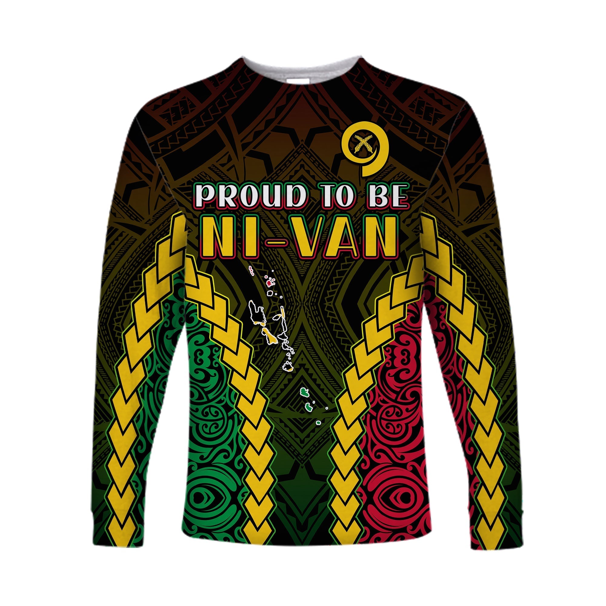 Vanuatu Indigenous Long Sleeve Shirt Proud To Be Ni Vanuatu Polynesian Pattern LT13 - Wonder Print Shop