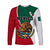 (Custom Text and Number) Mexico Long Sleeve Shirt Mexican Aztec Pattern - Wonder Print Shop