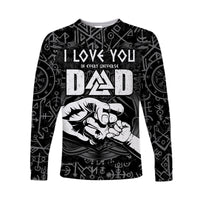 (Custom Personalised) Viking Dad Long Sleeve Shirt Happy Fathers Day Style Runes and Mjolnir LT13 - Wonder Print Shop