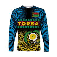 Torba Province Long Sleeve Shirt Vanuatu Pig Tusk Polynesian Flag Style - Wonder Print Shop