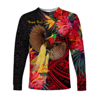 Custom Personalised Papua New Guinea Long Sleeve Shirt Bird of Paradise LT13 - Wonder Print Shop