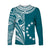 Cook Islands Tatau Long Sleeve Shirt Symbolize Passion Stars Version Blue LT13 - Wonder Print Shop
