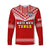 Custom Text And Number Tonga Rugby Long Sleeve Shirt Mate Maa Tonga Pacific Ngatu White - Wonder Print Shop
