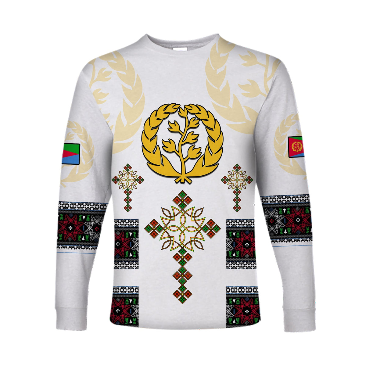 Eritrea Cross Long Sleeve Shirt Independence Day Proud Eritrean LT13 - Wonder Print Shop