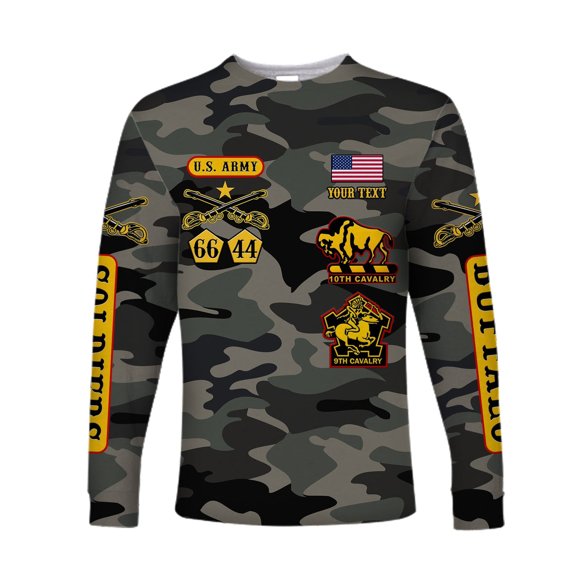 (Custom Personalised) Buffalo Soldiers Long Sleeve Shirt Camouflage Unique LT13 - Wonder Print Shop
