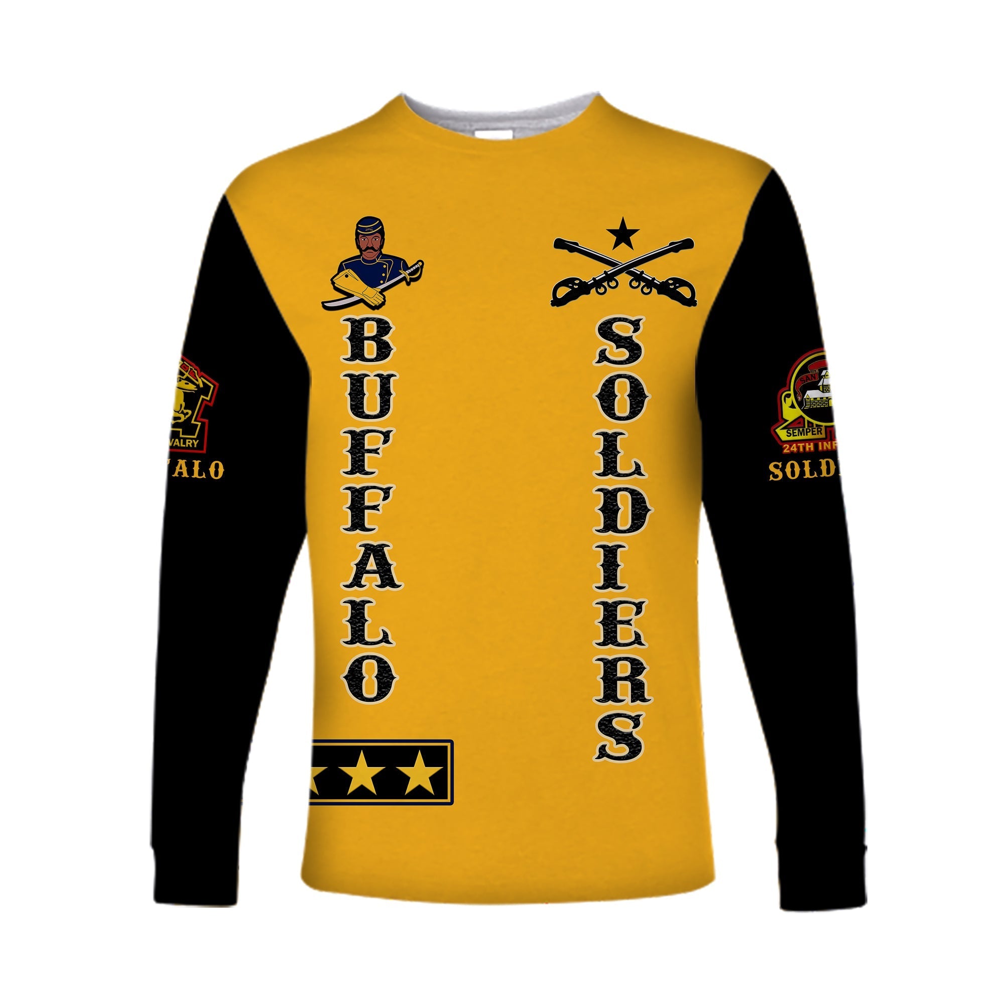 Buffalo Soldiers Long Sleeve Shirt Motorcycle BSMC Club LT13 - Wonder Print Shop