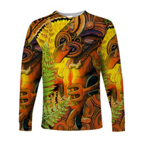 Custom Personalised Hei Tiki Maori Long Sleeve Shirt Fern Aotearoa Ta Moko Sun LT13 - Wonder Print Shop