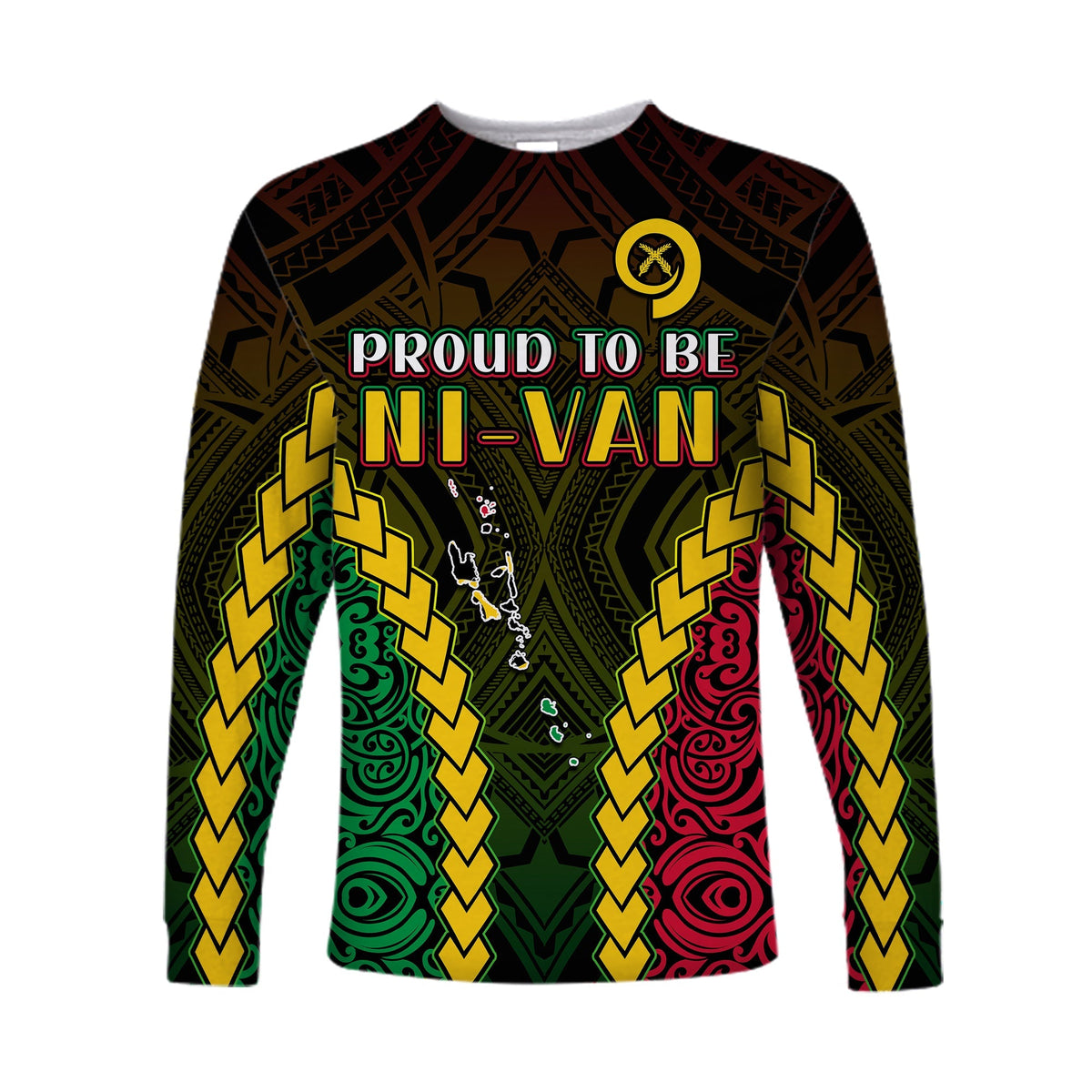 (Custom Text and Number) Vanuatu Indigenous Long Sleeve Shirt Proud To Be Ni-Vanuatu Polynesian Pattern LT13 - Wonder Print Shop