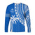 Custom Text and Number Fiji Rugby Sevens Long Sleeve Shirt Fijian 7s Tapa Polynesian Blue Ver.01 LT13 - Wonder Print Shop