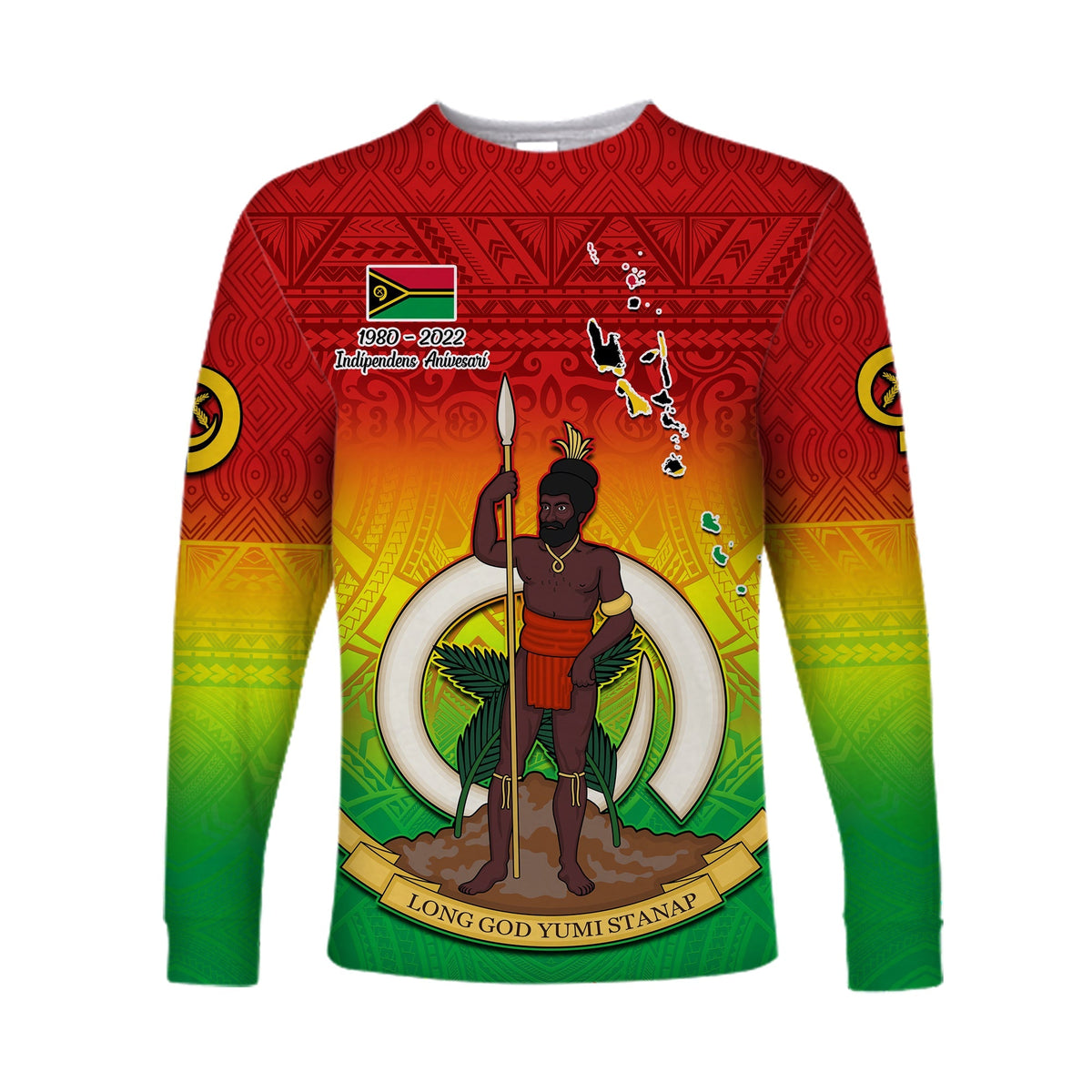 Vanuatu Independence Day Long Sleeve Shirt 42nd Anniversary Yumi Yumi Yumi LT13 - Wonder Print Shop