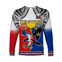 Philippines Long Sleeve Shirt Polynesian Filipino Pattern With Eagle - Wonder Print Shop