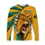 (Custom Text and Number) Jamaica Athletics Long Sleeve Shirt Jamaican Flag Mix Lion Sporty Style - Wonder Print Shop