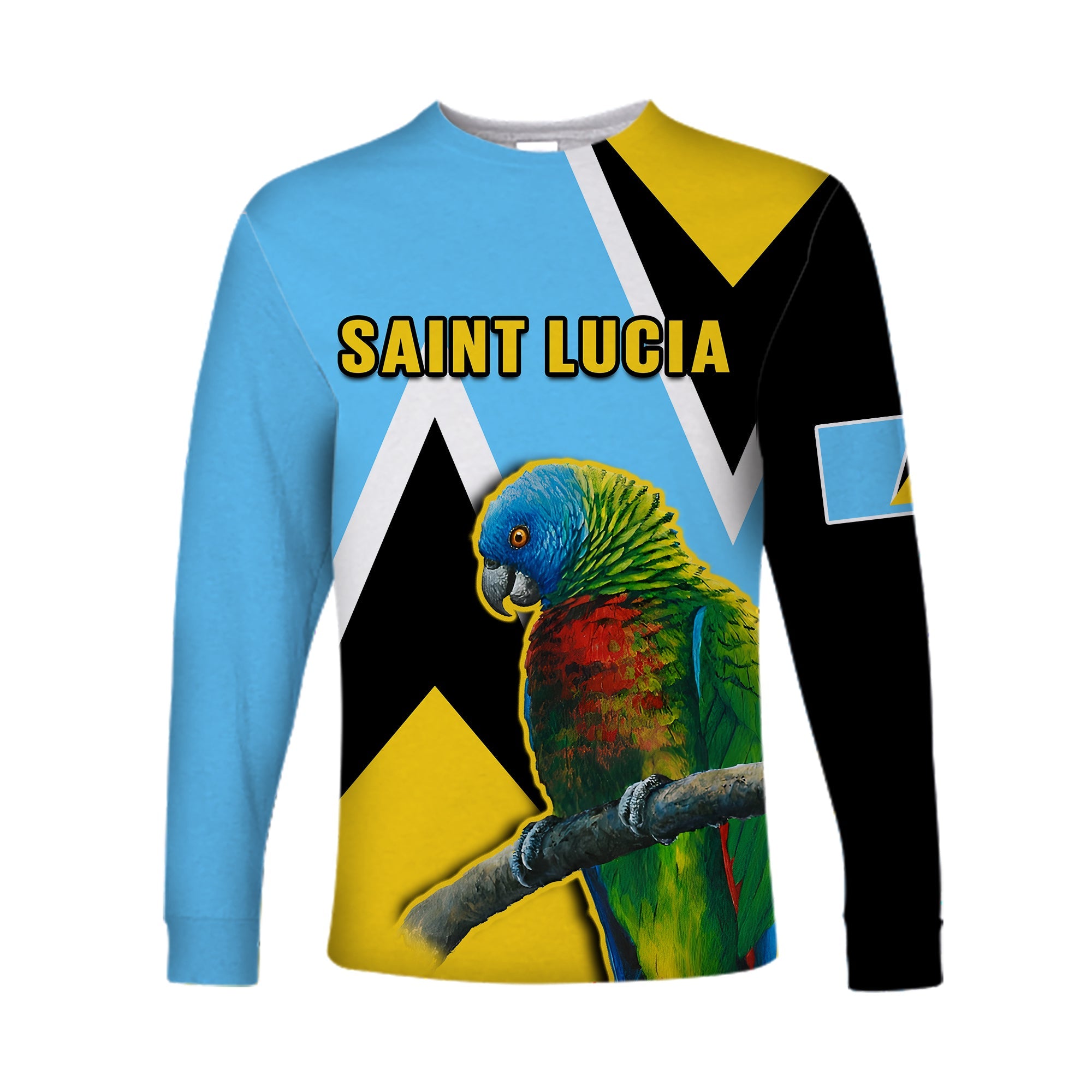 custom-personalised-saint-lucia-long-sleeve-shirt-saint-lucian-parrot-simple-style