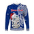 Custom Personalised New Zealand Christmas Long Sleeve Shirt Hei Tiki Blue Pohutukawa Meri Kirihimete - Wonder Print Shop
