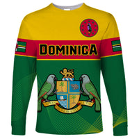 (Custom Personalised) Dominica Long Sleeve Shirt Dominican Coat Of Arms With Map - Wonder Print Shop