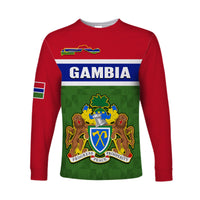 Gambia Long Sleeve Shirt Happy 58th Independence Anniversary Flag Style - Wonder Print Shop